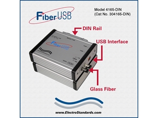 304165-DIN  4165-DIN High Speed Rugged ST Fiber-to-USB Interface Converter Links PC's to Network Devices