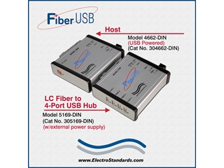 305169 - 5169 Fiber-to-USB Converter/Extender, 4-Port Hub