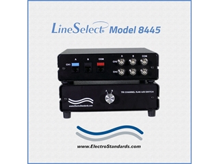 Catalog # 308445 - Model 8445 Tri-Channel A/B Switch: 1 Channel RJ45 Cat 5e and 2 Channels BNC 50 Ohm
