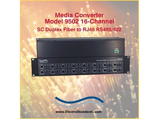 309502 - 9502 16-Chan'l SC Fiber to RJ45 RS485/422 Media Converter