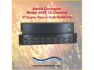 309504 - 9504 16-Chan'l ST Fiber to RJ45 RS485/422 Media Converter
