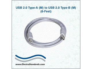 USB 2.0 Type A to Type B Cable Assembly, 6ft, Cat# 507366