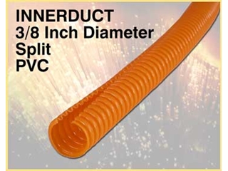 518286 Fiber Optic Corrugated Innerduct, 3/8" Diameter, Split, No Pull String, PVC, Orange