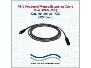 891021 6-Pin Mini DIN Cables, M/F, Custom Length