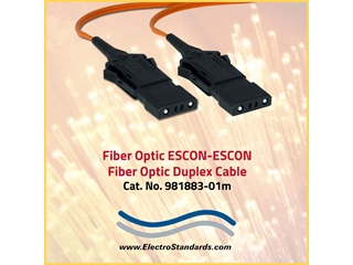 ESCON Fiber Optic Cable, 62.5/125, Duplex, Multimode, PVC, 1 Meter, 981883-01m