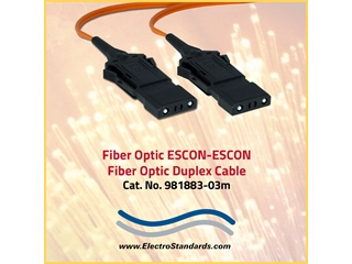 ESCON Fiber Optic Cable, 62.5/125, Duplex, Multimode, PVC, 3 Meter, 981883-03m 