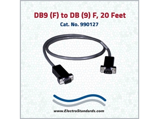 DB9 Cable, 20 Foot, Female/Female,  990127-020