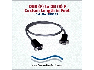 990127 DB9 Cable, Custom Length, Female/Female