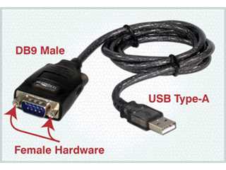 USB to DB9 Serial Converter Cable, Male with Female Hardware Cat# 514372