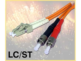 LC/ST Fiber Optic Cable, 62.5/125, PVC Riser, Multimode, 2M, 986161-02m