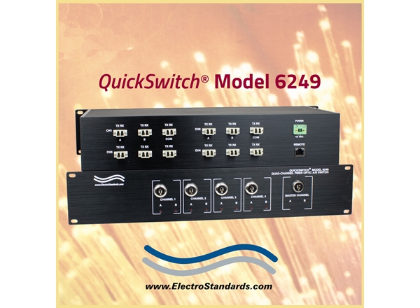 4-Channel LC Duplex A/B Fiber Optic Switch, Single Mode