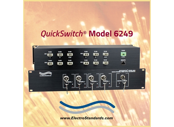 4-Channel LC Duplex A/B Fiber Optic Switch, Single Mode