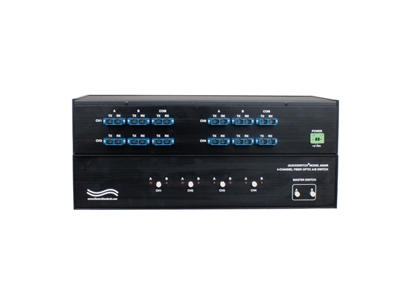 RoHS 4-Channel SC Duplex A/B Fiber Optic  Switch, Single Mode