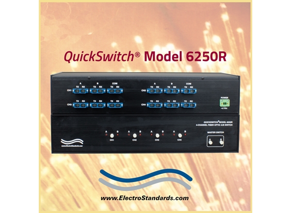 RoHS 4-Channel SC Duplex A/B Fiber Optic  Switch, Single Mode