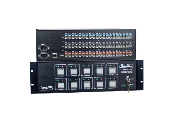 10-Channel, Dual Channel RJ45 Cat5e A/B Switch w/Telnet, Keylock