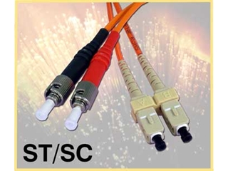 ST/SC Fiber Optic Network Cable, Multimode, Terminated, 50/125 Micron, 3 Meter 986191-03m