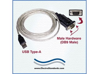 USB/DB9 Serial Converter Cable Catalog #528693, Male with Male Hardware