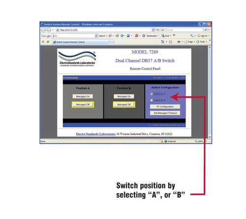 PathWay® Model 7289 Change position via  the GUI