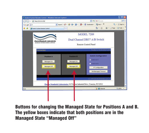 PathWay® Model 7289 Managed State via GUI